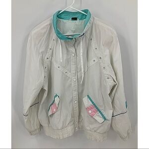 New York girl vintage 80s 90s bomber retro L